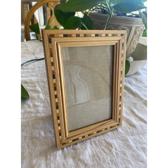 Philip Whitney Picture Photo Frame Inlay Inlaid Solid Wood 4x6 Marquetry Mission - Picture 2 of 8